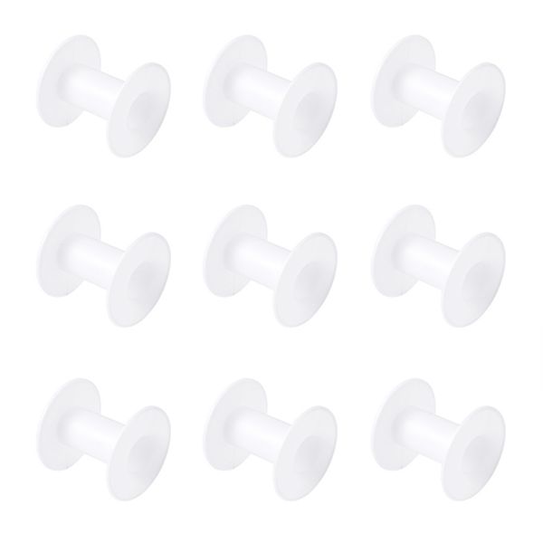 

pandahall 50pcs 28x58mm/67x96mm round end plastic white empty spools for string cord wire thread bobbins wholesales supplies
