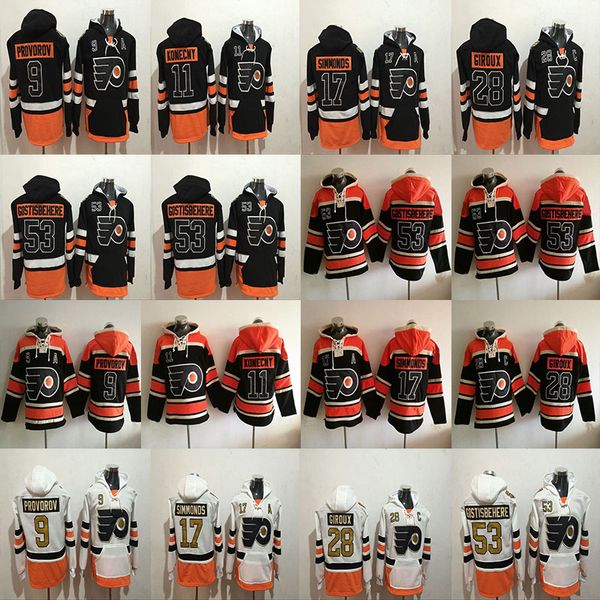 

53 Shayne Gostisbehere 17 Wayne Simmonds 9 Ivan Provorov 11 Travis Konecny 28 Claude Giroux Philadelphia Flyers Hockey Hoodies Sweatshirts