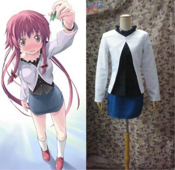 

new future diary cosplay gasai yuno cosplay costume mm.1565, Black;red