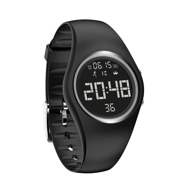 

women men kids children boys girls watch sports silicone usb charge round dial pedometer smart digital wrist watch gift, Slivery;brown