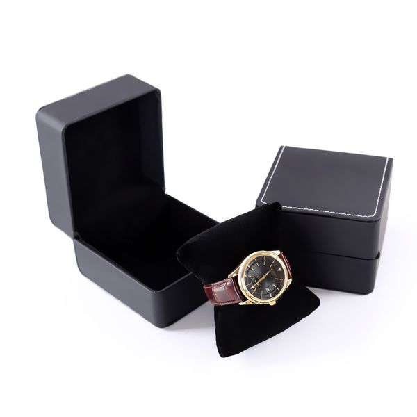 

высококачественный черный pu box для часы кожа box хороший упаковка подарков моды часы box без логотипа, Black;blue