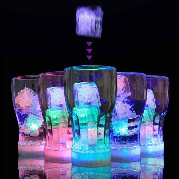 

led fluorescent block flash ice cube water-actived flash led light put into water drink flash automatically for party wedding bars christmas