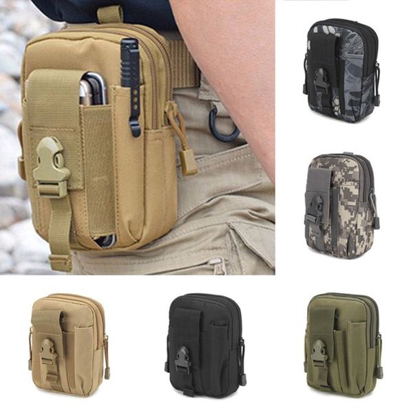 

2018 wallet pouch purse phone case universal outdoor tactical holster military molle hip waist belt bag with zipper for iphone/samsung