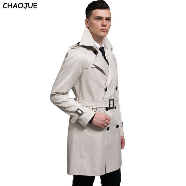 

chaojue mens medium long black trench coat 2017 spring fashion oversized 6xl funky dress coat luxurious trench coats for men, Tan;black