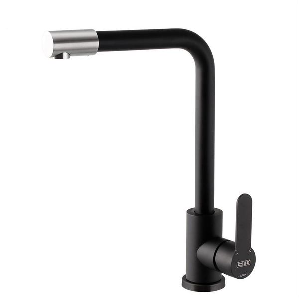 2019 304 Stainless Steel Kitchen Sink Faucet Black Surface