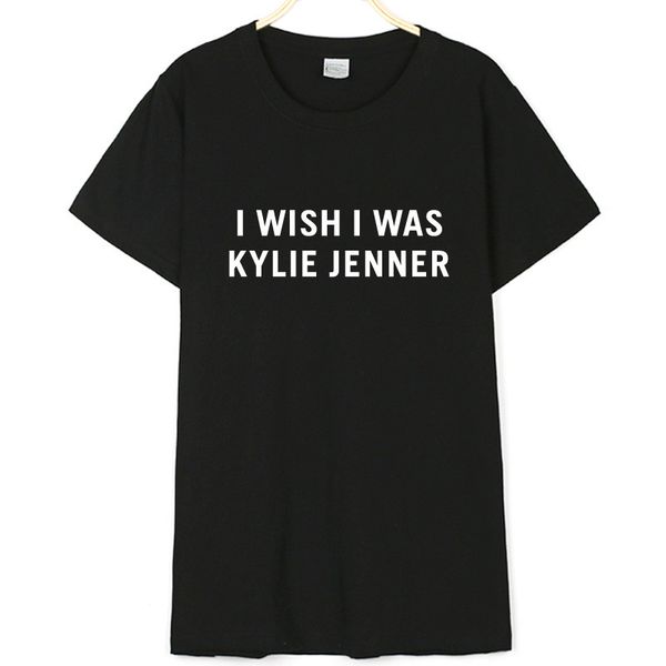

i wish i was kylie jenner letter printed women t shirt short sleeve fashion summer shirt kyliejenner white tee plus size