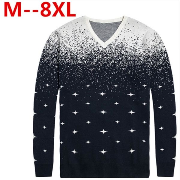 

плюс размер 10xl 9xl 8xl 7xl пуловер повседневная свитер мужчин пуловеры зима вязание с длинным рукавом v-образным вырезом тонкий трикотаж т, White;black