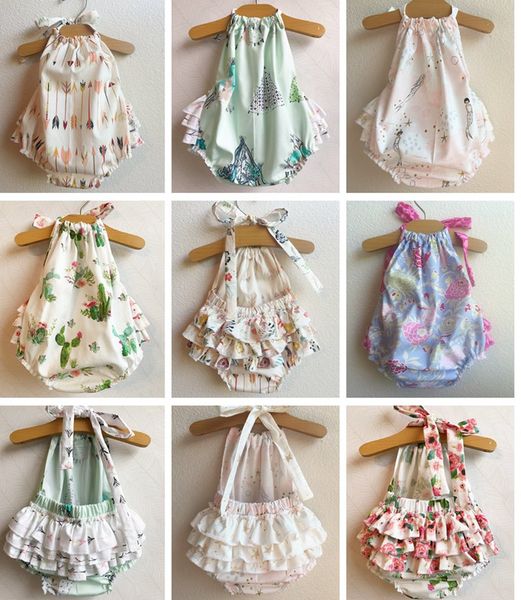 

In baby girl unicorn mermaid romper 5 tyle arrow flower cotton ruffle newborn one ie ummer halter bow infant body uit jump uit 0 2year