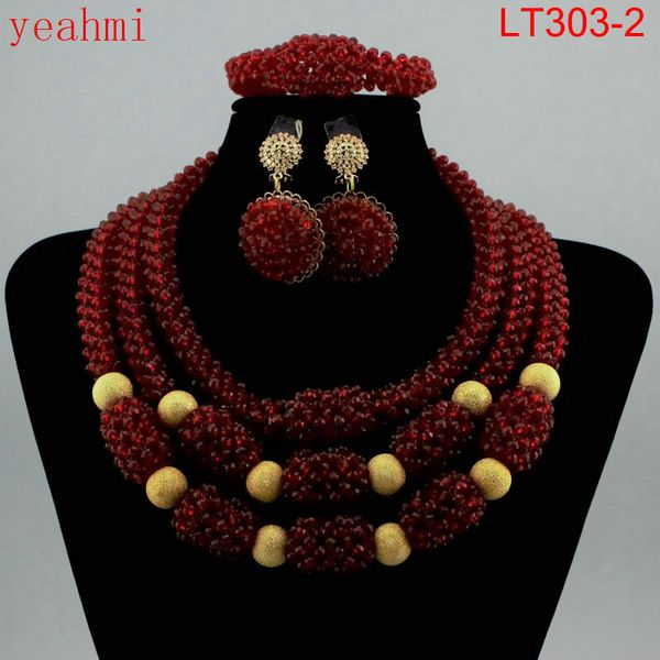 Africanbeads 2 Parure de bijoux de mariage nig/érienne avec perles en corail orange