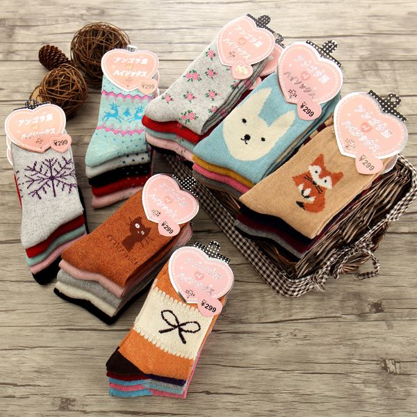 Mädchen Socken Dame Weihnachten Geschenk Socke Mode Winter Nette Wolle Verrückte Socke Weibliche Thermische Warme Socken