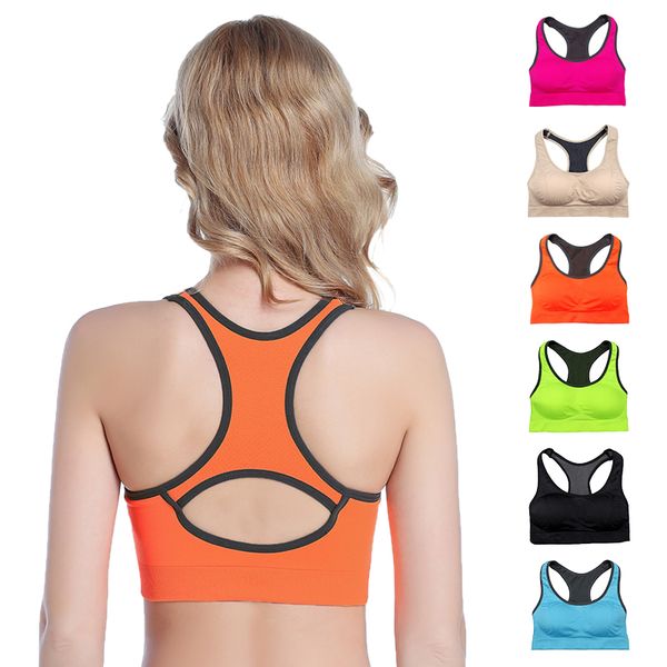 

women bras ladies bras professional shock-proof yoga running fitness sports bra backless hollow breathable push up sleep underwear 55, Red;black