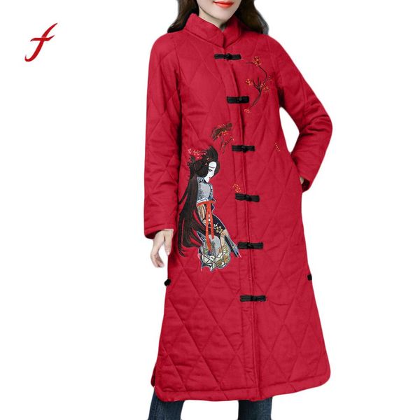 2019 Winter Coat Women Plus Size Coat Folk Custom Cotton Padded Printing Splicing Vintage Ladies Fleece Thick Coats Plus Size From Honey111 61 49 Dhgate Com
