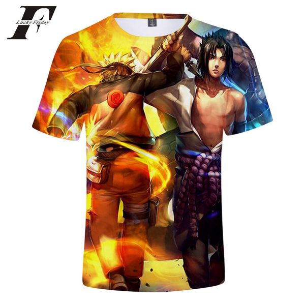 

2018 naruto 3d t shirt men women short sleeve tee hit hop clothes anime tshirt cartoon streetwear t-shirt 3d plus size, White;black