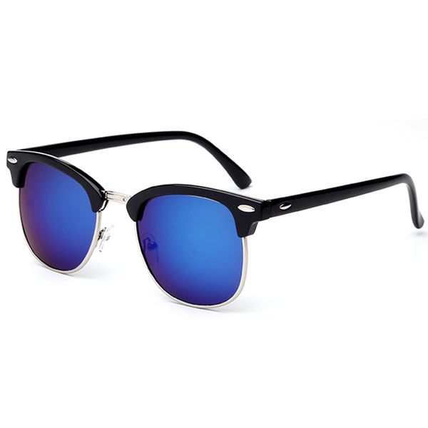 

classic sunglasses men women brand designer glasses mirror half metal sunglasses fashion gafas uv400, White;black