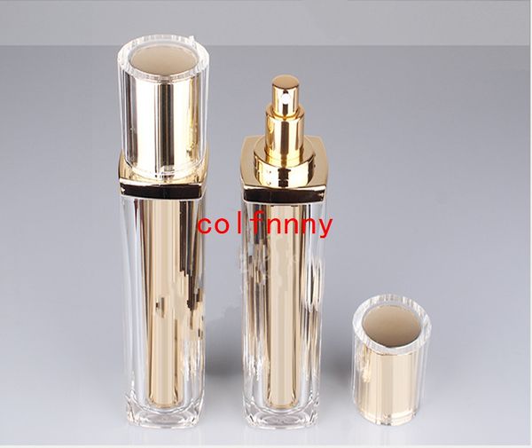 50 teile/los 30 ml 60 ml Spray Pumpe Flasche, gold Parfüm Flasche Mit Nebel Zerstäuber, goldene Acryl Kappe, Probe Kosmetische Behälter