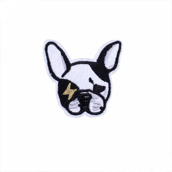 

dog applique patch embroidered iron-on clothes decor for bag clothing hat, Black