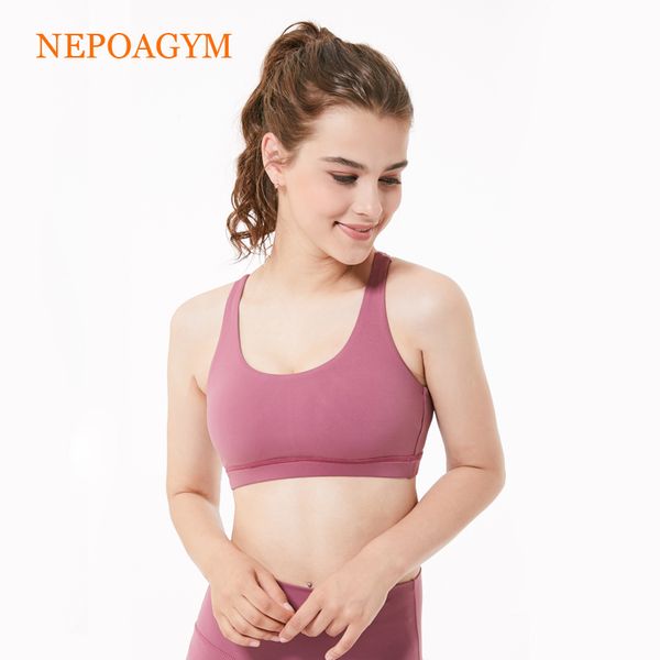 

nepoagym sports bra fitness yoga bra back meshed running lady sportswear sports top, White;black