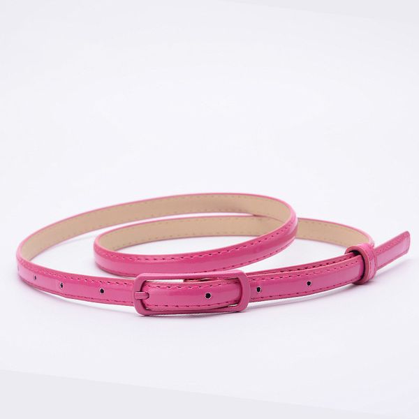 

sweetness womens pu leather belts candy color patent leather belt thin skinny waistband adjustable belt woman belts for dress, Black;brown