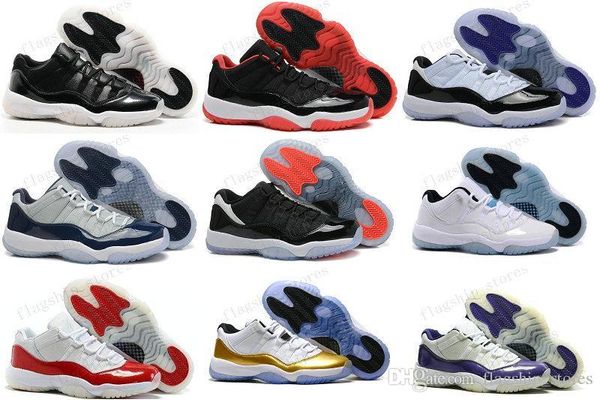 

11 low basketball shoes men women 11s olympic gold bred space jam 11s concords xi blue moon athletics sneakers us5-13