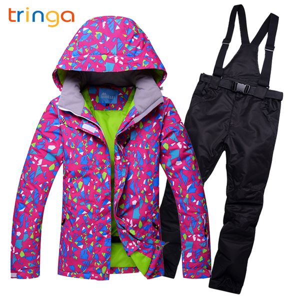 

tringa 2018 new ski suit women windproof waterproof ski jacket pants female winter outdoor skiing snow snowboard jackets pants