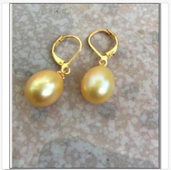 

огромный пара натуральных 11-12мм южного моря белый жемчужной сережкой 14k, Silver