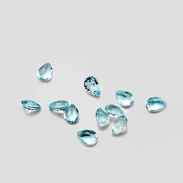 

20pcs pear 3*5mm 4*6mm 5*7mm eye clear good brilliant cut 100% natural sky blue z loose gemstones for gold & silver jewelry, Black