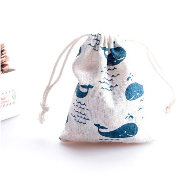 

dolphin string bags linen cotton 9x12cm gift bags string pouches non woven jewelry accessories , candy gift bags, Pink;blue