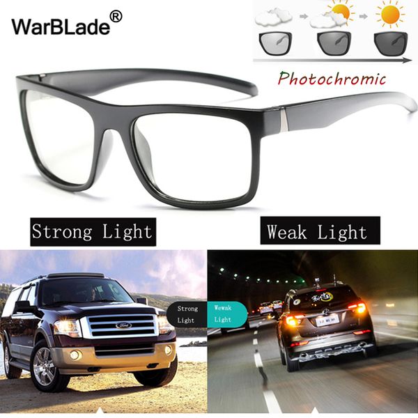 

warblade new intelligent pchromic sunglasses men driving anti-glare polarized sunglasses chameleon discoloration sun glasses, White;black
