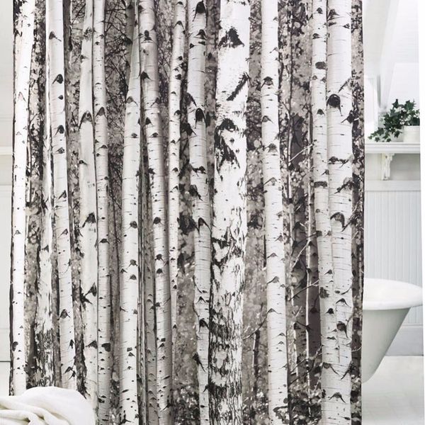 

waterproof bathroom brown tree 100% polyester
