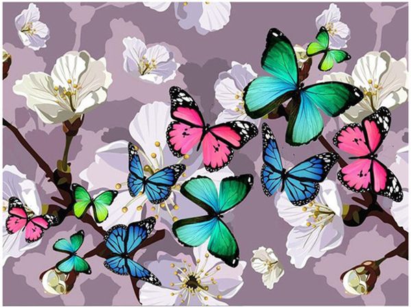 

diamond embroidery flower butterfly diy diamond painting cross stitch kit resin full round diamond mosaic home decoration ro0057