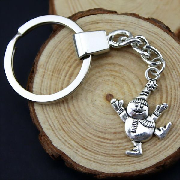 

6 pieces key chain women key rings fashion keychains for men snowman 29x20mm, Slivery;golden