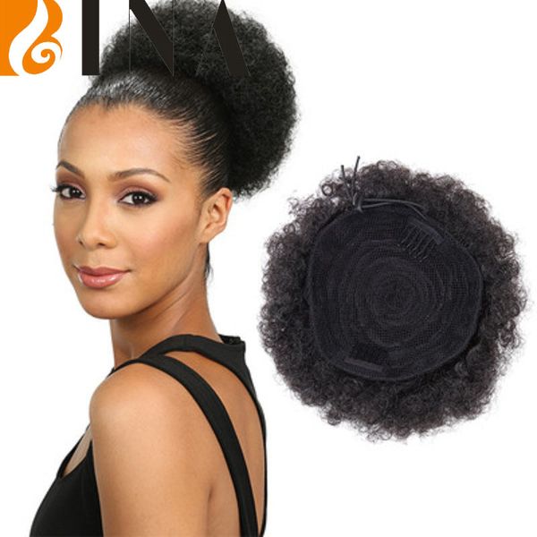 Bina Synthetic Hair Bun Updo Clip In Hairpieces Draw String Afro