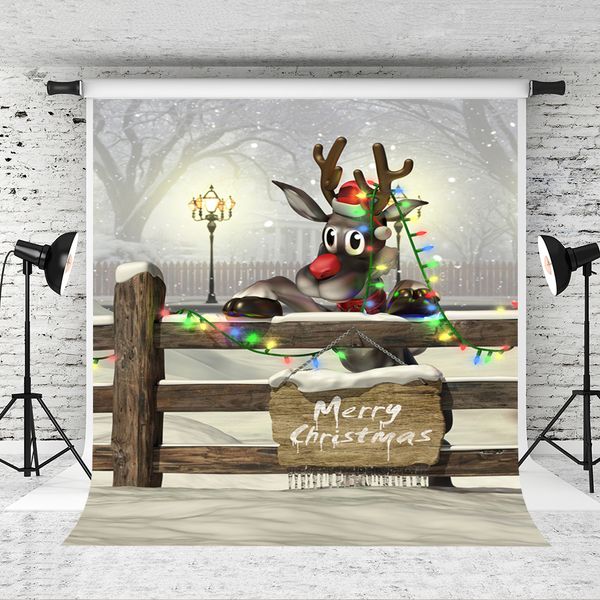 

Мечта 5x7ft С Рождеством Фотография Фон Зима Снег Декорации Деревянный Забор Фон Ро