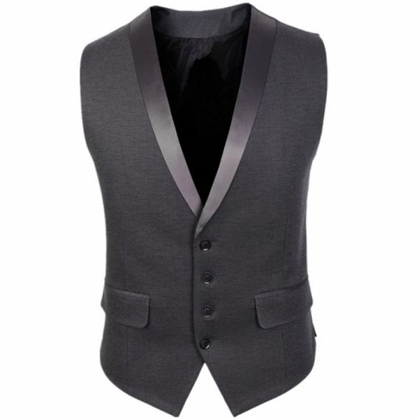 

new fashion suit vest men's slim suit collar small vest jacket mj12 men casual suit vest casual business party, Black;white