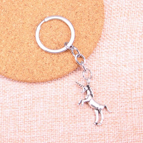 

new arrival unicorn horse charm pendant keychain key ring chain accessories jewelry making for gifts, Silver