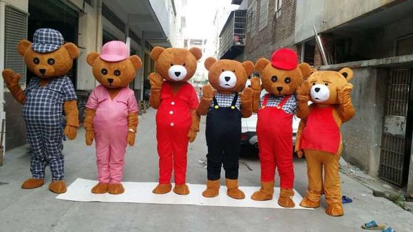 

brand new design teddy bear mascot costume teddy bear halloween christmas mascot costume, Red;yellow