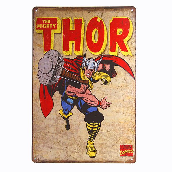 

Могучий Тор ретро Бог Грома комиксов Marvel супер герой металла знак