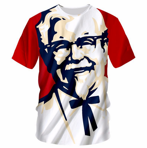 

Новая мода женская / мужская KFC дедушка 3D печати повседневная футболка KL007