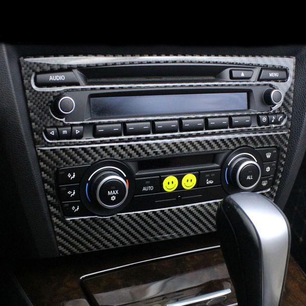 

for bmw e90 e92 e93 interior trim carbon fiber air conditioning cd control panel decoration cover car styling 3 series auto accessories