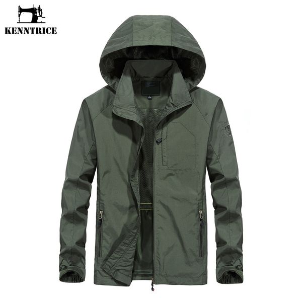 

kenntrice new men jacket hooded thin mens coat autumn waterproof windbreaker slim outerwear vintage mens clothing, Black;brown