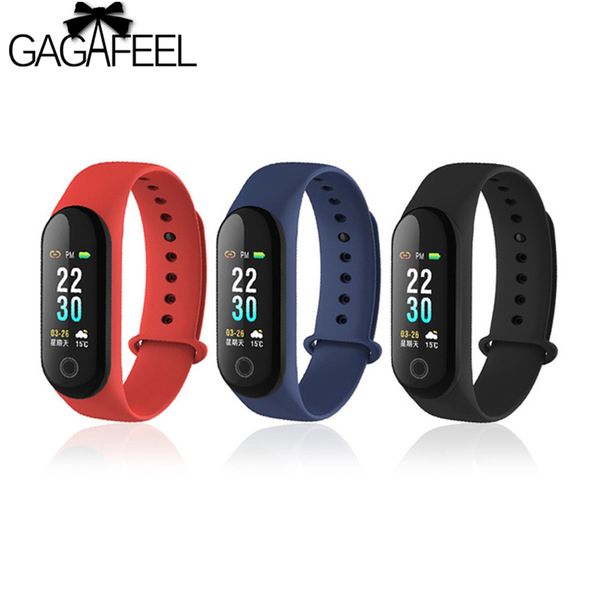 

gagafeel m3 smart watch sleep monitoring band blood pressure smart bracelet step ip67 waterproof wristband pk mi band 3, Slivery;brown