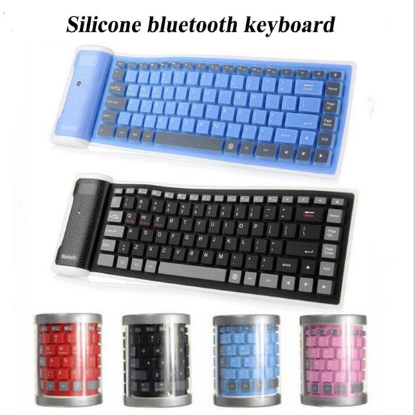 Новая портативная силиконовая беспроводная клавиатура Bluetooth 3.0, 85 клавиш, гибкая складная ультратонкая умная клавиатура для телефона i, ipad pro 9,7