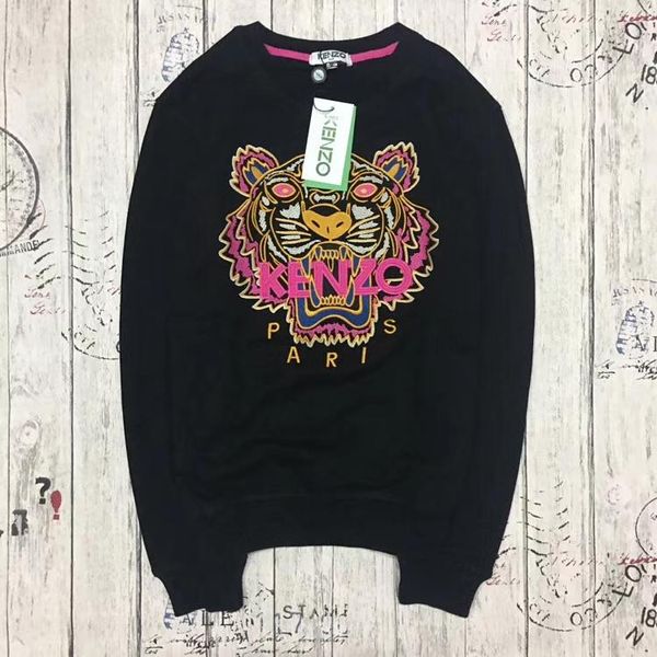 

флис новые Tiger Head вышитые Мужчины Женщины кофты хлопок Осень Зима унисекс толстов