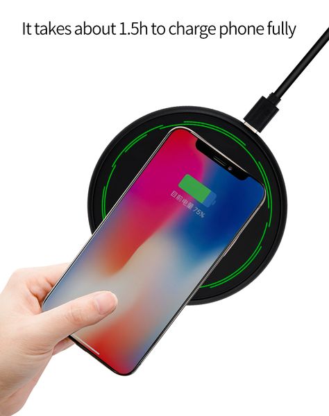 

Original Wireless Charger 10W Aluminum Alloy Wireless Fast Charging for Iphone Samsung with Type C USB Cable in Retail Box 2018 New
