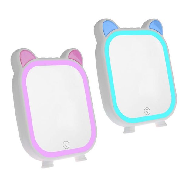 

led lamp makeup mirror 3 modes adjustable tablecosmetic mirrors with smart music bluetooth speaker