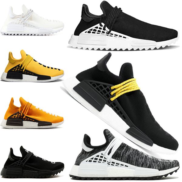 

Human Race Running Shoes Pharrell Williams Trail White Black Yellow Designer Trainer Men Women Top Sport Sneaker Big Size 5-12 Free Shipping