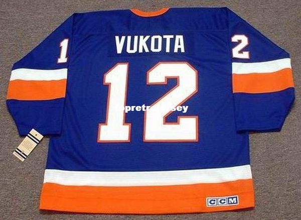 

wholesale mens mick vukota new york islanders 1993 ccm vintage retro hockey jersey, Black;red