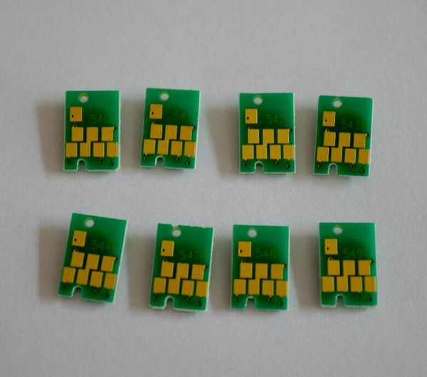 8 pc / set, R1800 impressora auto reset chips para impressora Epson Photo R800 T0540-T0549 cartucho de tinta e CISS