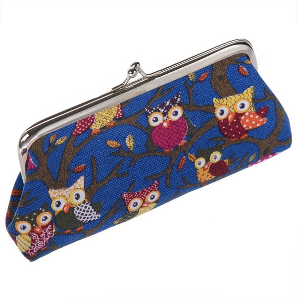 

cartoon coin purse money bag wallet owl pattern(dark blue, Red;black