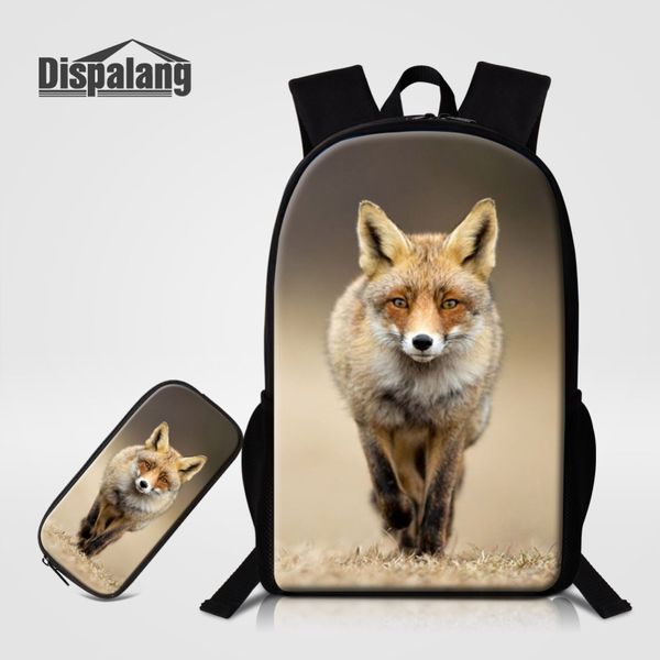 

dispalang animal printing school backpacks for teen boys girls 2pcs/set bookbag lightweight backpack pencil bag school bag